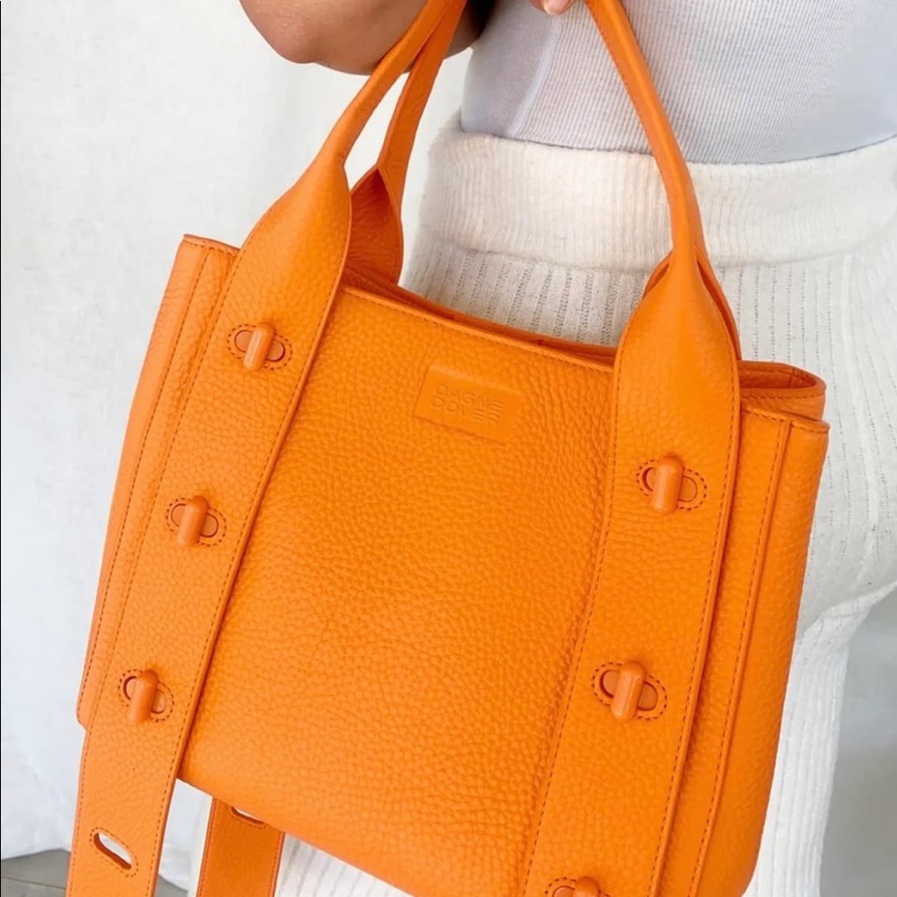 Dagne Dover Tokyo Turnlock Tote in Citrus